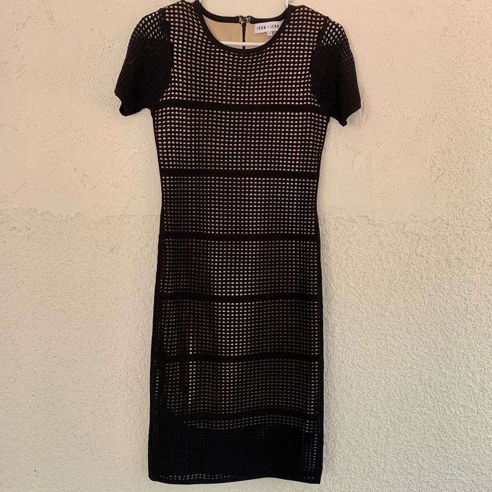 REVOLVE John + Jenn Black Eyelet Body Con Dress - Picture 2 of 11